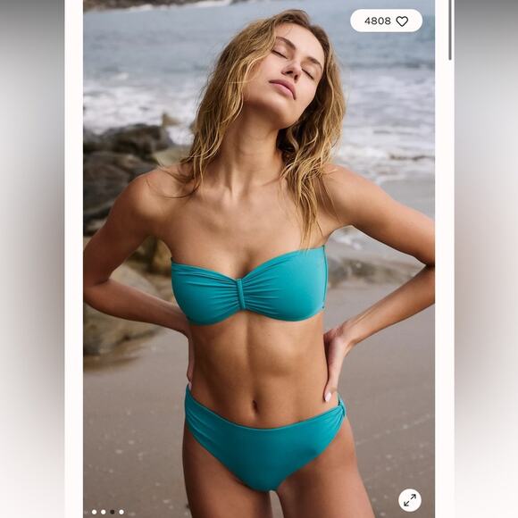 toast swim Other - Toast Swim x Free People cinch bikini set in Niagara blue turquoise teal bandeau